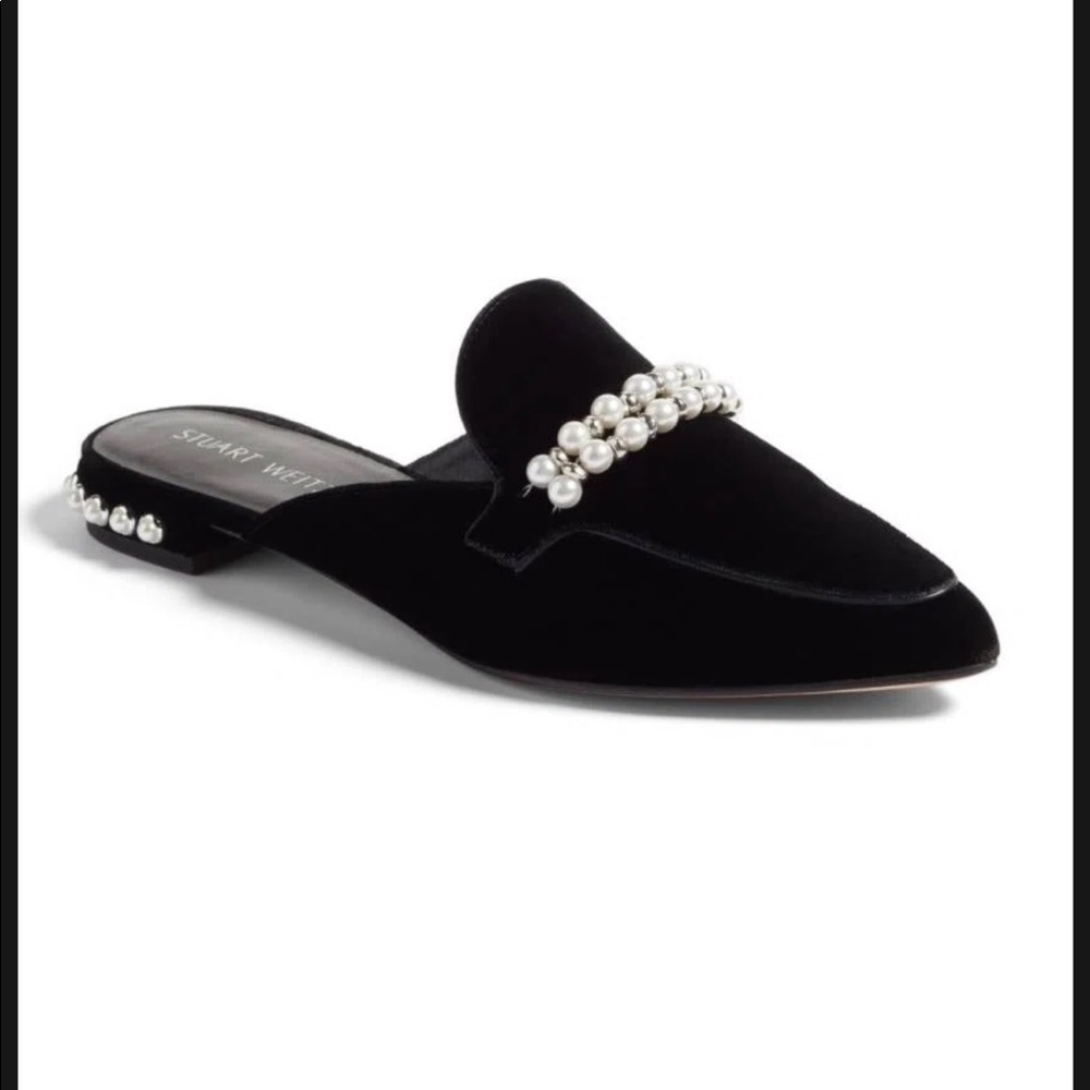 Stuart Weitzman Women's Guamule Imitation Pearl Embellished Mule